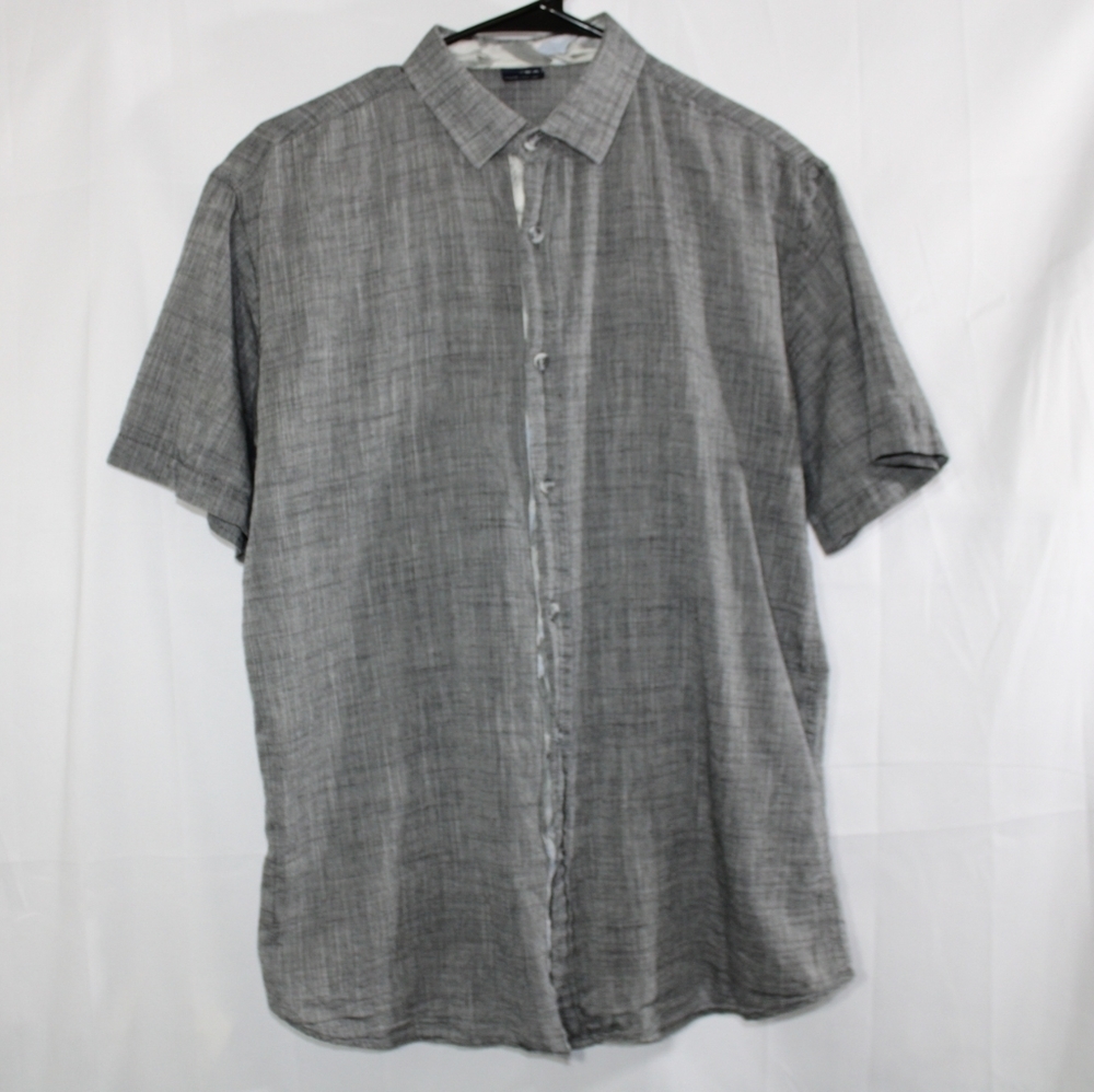 Verdo Linen Blend Short Sleeve Button-Up Shirt S